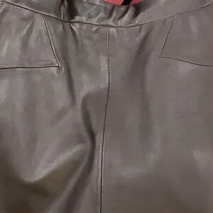 Reiss Pencil Brown Leather Skirt